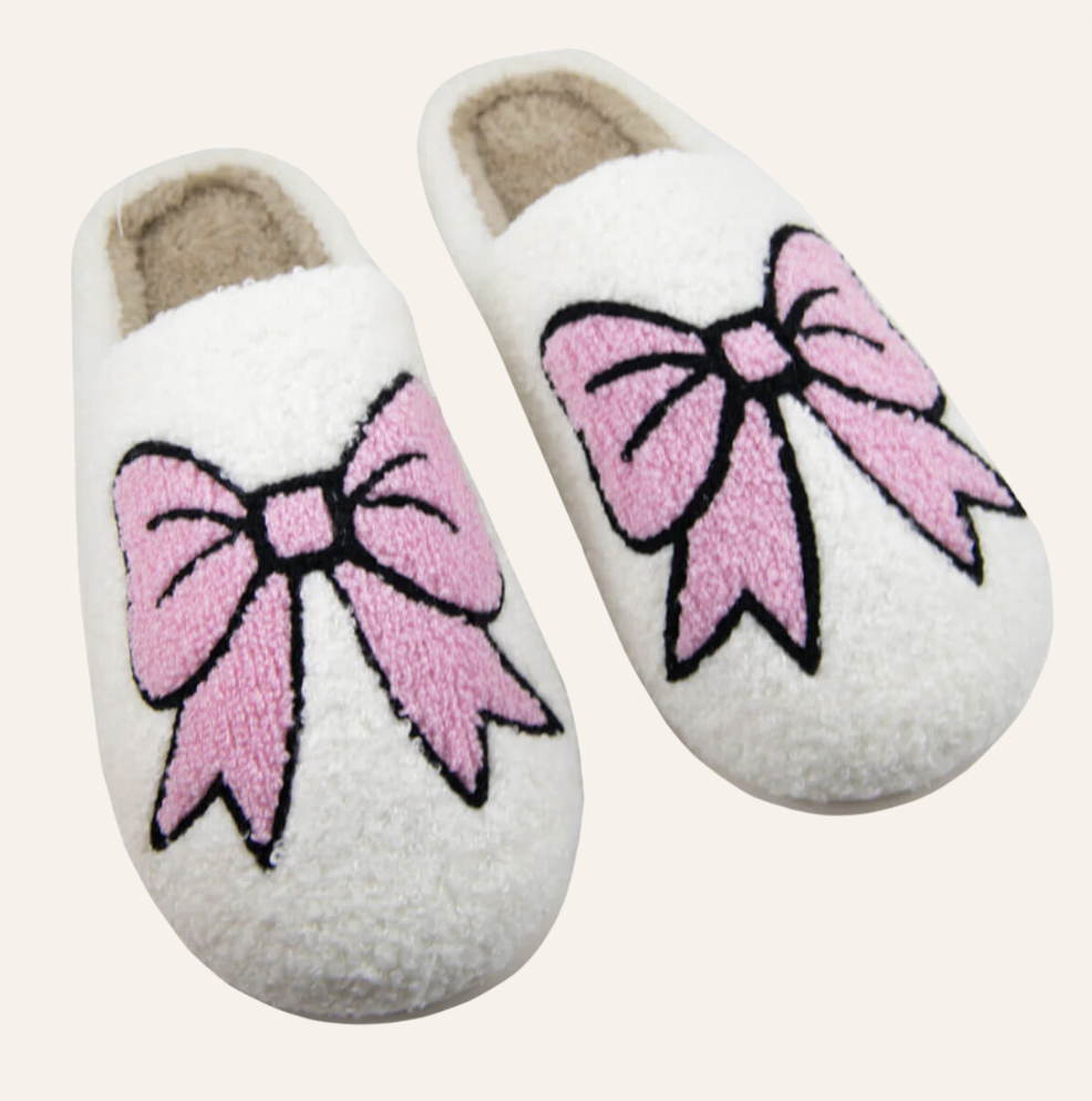 KD Women s Slippers Light Pink Bow Coquette Little Cottage